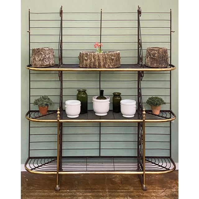 Early 20th Century Large French Boulangerie Stand or Baker's Rack of Wrought Iron and Brass For Sale - Image 5 of 13