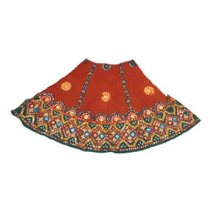 Vintage Indian Embroidered Back Side of a Skirt Textile