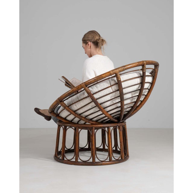 19th Century 19th Century France Cream Bamboo Lounge Chair For Sale - Image 5 of 11