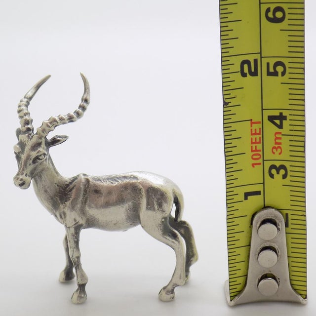 Vintaga Italian Handmade Silver Ibex Figurine, Tuscany, Italy, 1970s For Sale - Image 11 of 12