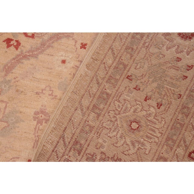 Tan Shabby Chic Ziegler Tan Brown Hand-Knotted Wool Rug - 6'2'' X 8'11'' For Sale - Image 8 of 8