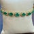 Emerald 16 Carat Oval Cut Emerald and Diamond Tennis Bracelet 14 Karat Yellow Gold For Sale - Image 8 of 18