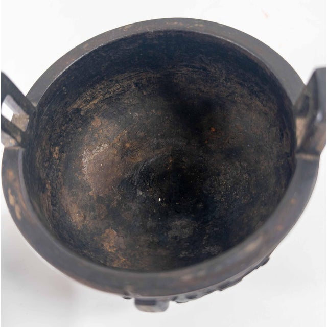 17-19th Century Chinese Cast Iron Censer With Bronze Inlay For Sale - Image 10 of 14
