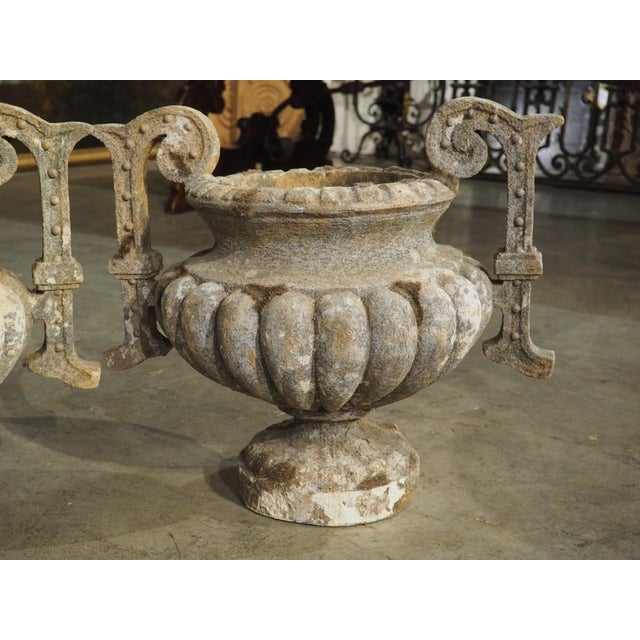 Pair of French Faux Limestone Jardiniere Theater Elements, 20th Century For Sale - Image 14 of 18