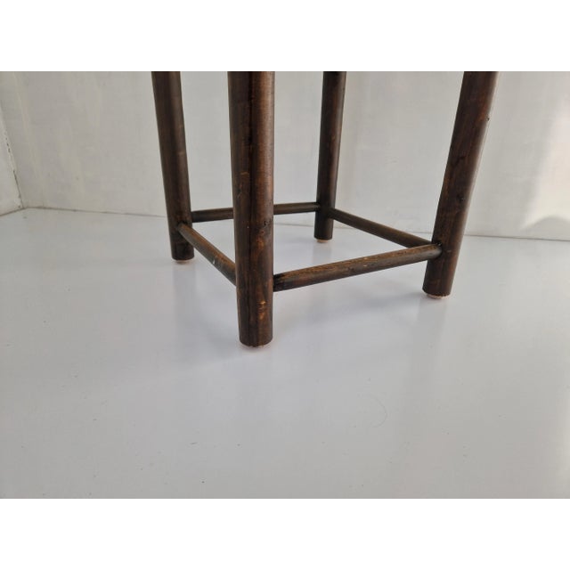 1960s Modernist Rush and Beech Stool in the style of Charlotte Perriand, 1960s For Sale - Image 5 of 10