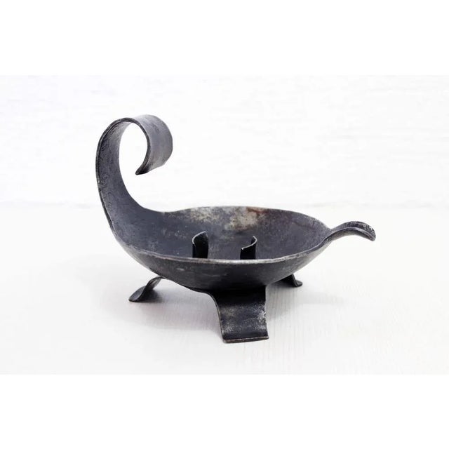 Rustic Brutalist Iron Candleholder, 1950s For Sale - Image 3 of 10