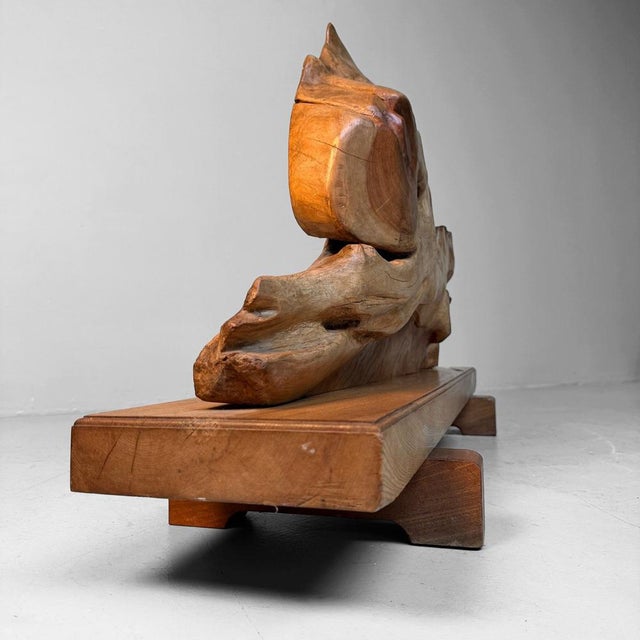 Monumental Japanese Keyaki Wood Sculptural Object, 1950s For Sale - Image 6 of 17