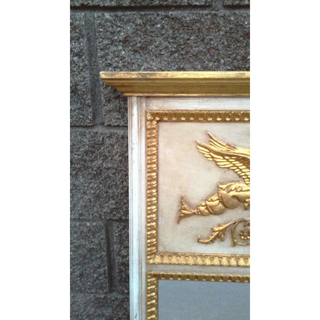 French Vintage Ivory and Gilt Neo-Classical Trumea Mirror-Italy For Sale - Image 3 of 6