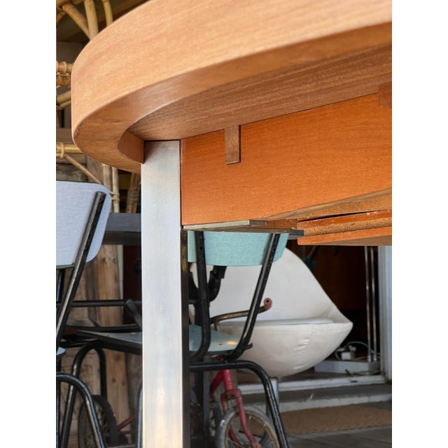 Extendable Teak Table by Pierre Guariche for Minvielle, 1970s For Sale - Image 15 of 16