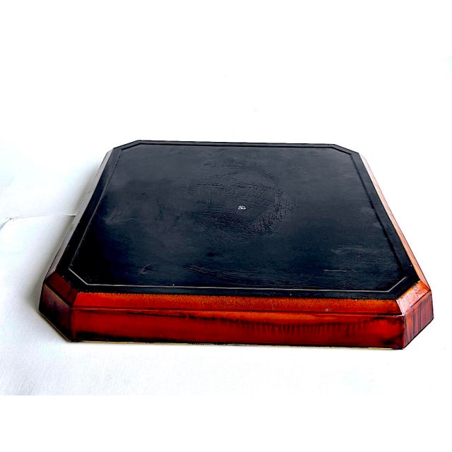 Otagiri Company Vintage Otagiri Faux Tortoise Shell Japanese Lacquer Tray For Sale - Image 4 of 10