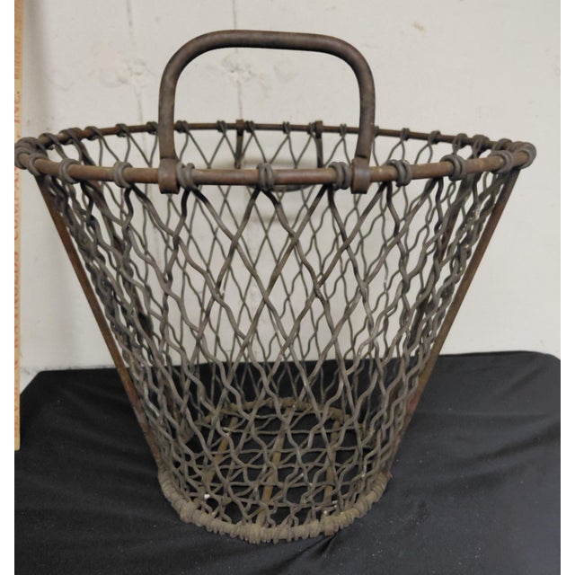 Industrial Antique Industrial Wire Basket For Sale - Image 3 of 14