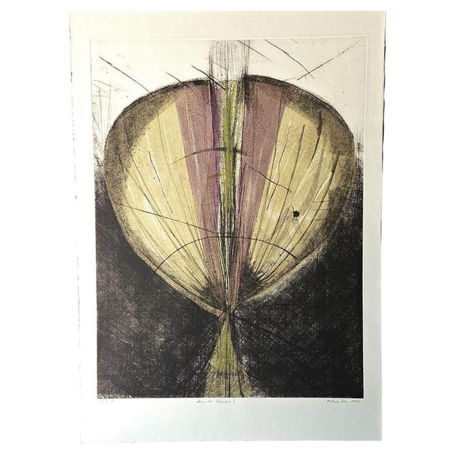 Artist antonia dombrowsky color etching - aus der edenzeit i etat 5 1991 dimension print height 78 cm / 30.70 inches width...