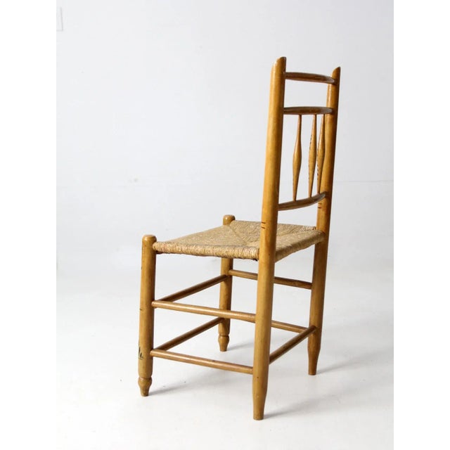 Vintage Folk Art Painted Rush Seat Chair Chairish