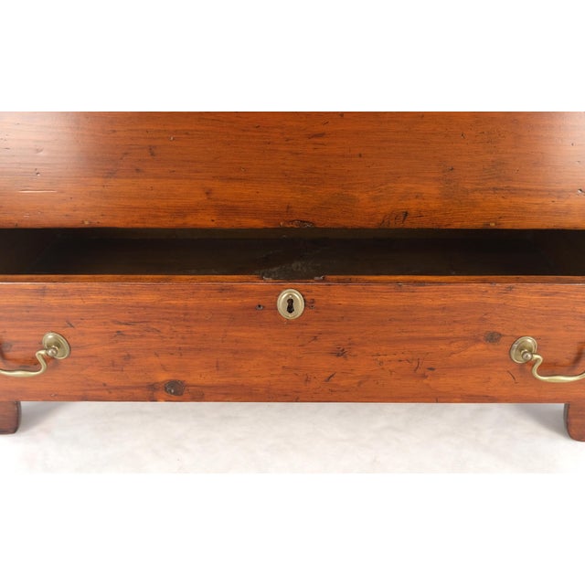 Solid Cherry Bottom Dovetails Drawer Brass Hardware Hope Chest Cabinet Patina For Sale - Image 9 of 12