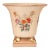 Vintage 1940s Princeton China Footed Urn Vase – Peach Glaze, Floral Motif & Gold Accents For Sale