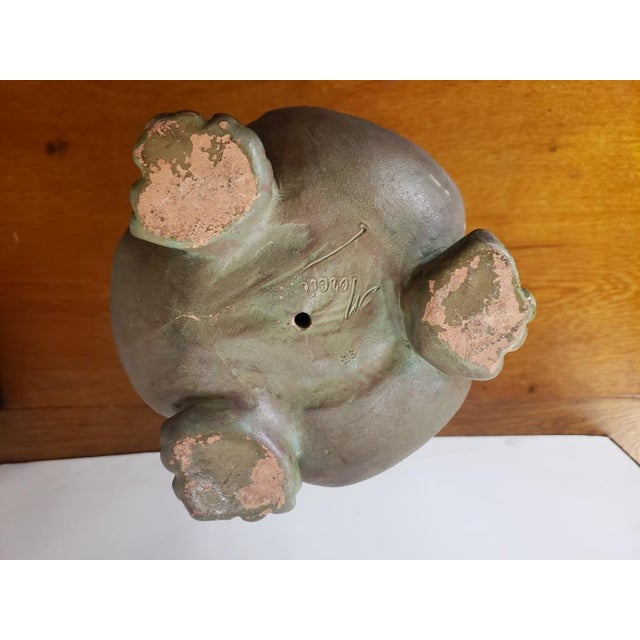 Ceramic Late 19th/Early 20th Century French Art Nouveau Kelp Fronds Motif Terracotta Vase/August Moreau For Sale - Image 7 of 9