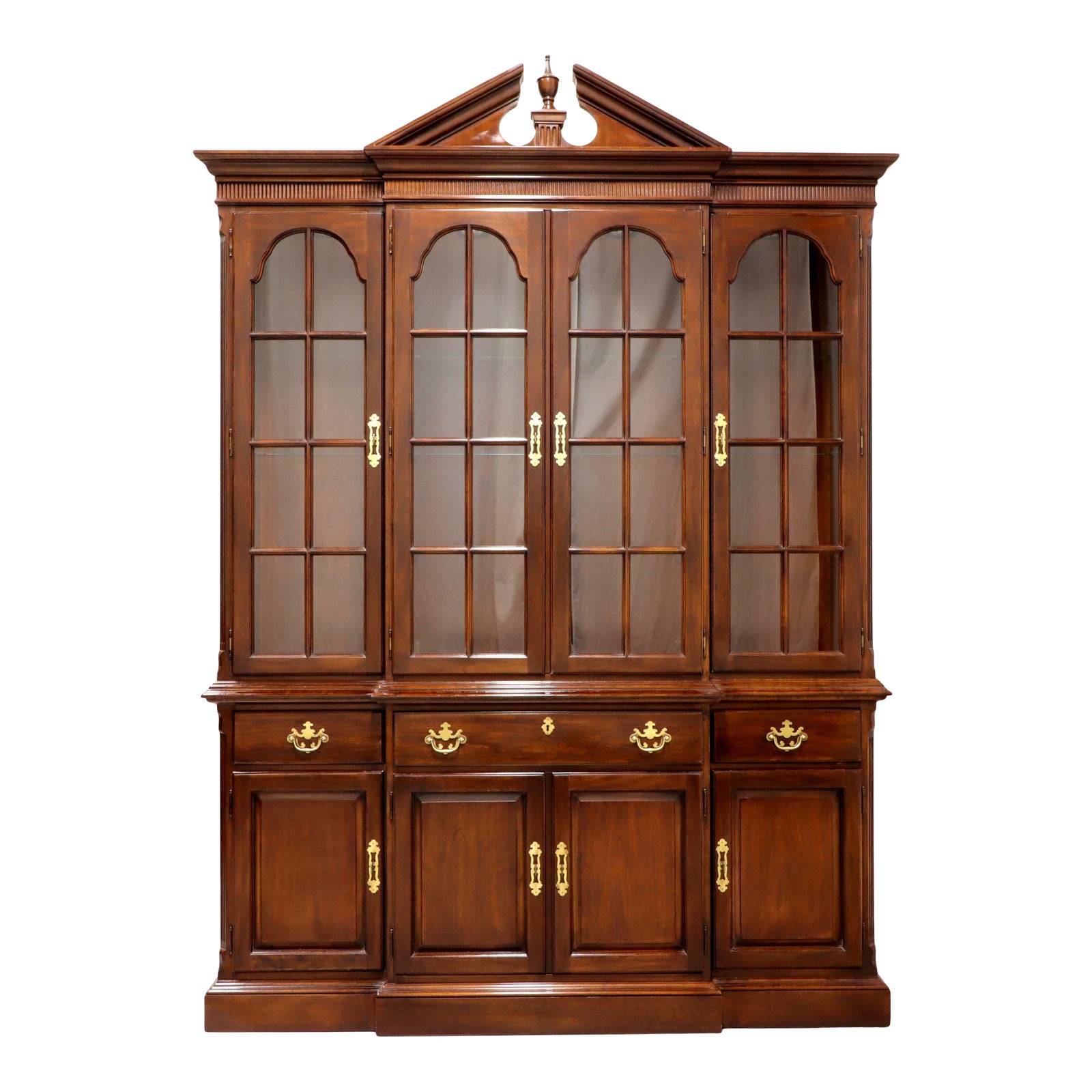 Drexel Heritage Cherry Traditional Breakfront China Chairish