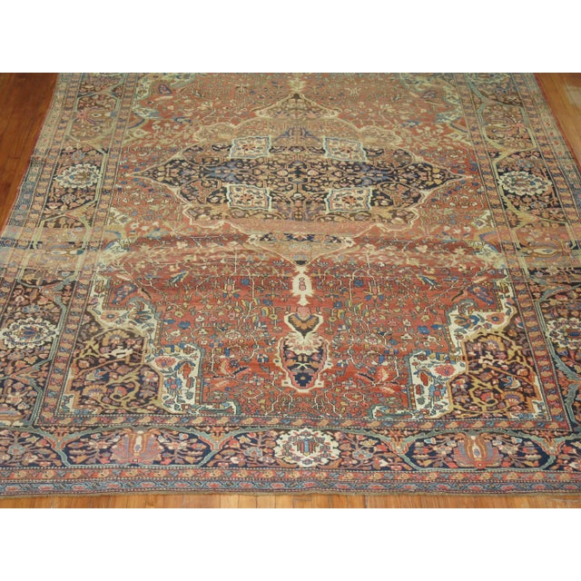 Early 20th Century Zabihi Collection Stunning Room Size Traditional Rust Multiple Abrash Carpet For Sale - Image 4 of 6