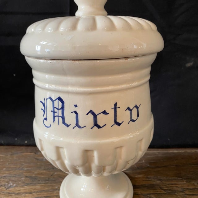 Italian Antique Italian Apothecary Jar Venetian Mirto Porcelain Urn Large For Sale - Image 3 of 10