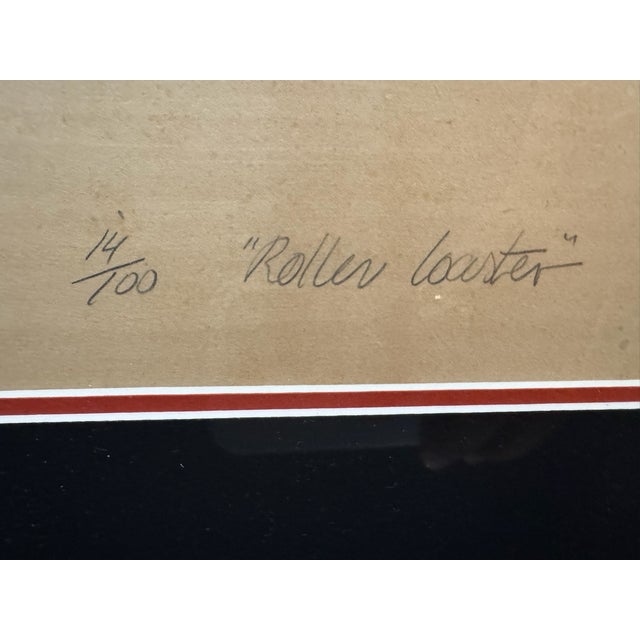 Yellow 1970s Werner Pfeiffer Roller Coaster Signed Limited Edition 14/100 Abstract Framed Print For Sale - Image 8 of 11