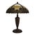 Cream Arts & Crafts Royal Art Glass Co. 6-Panel Slag Glass Table Lamp Unsigned C1920 For Sale - Image 8 of 9