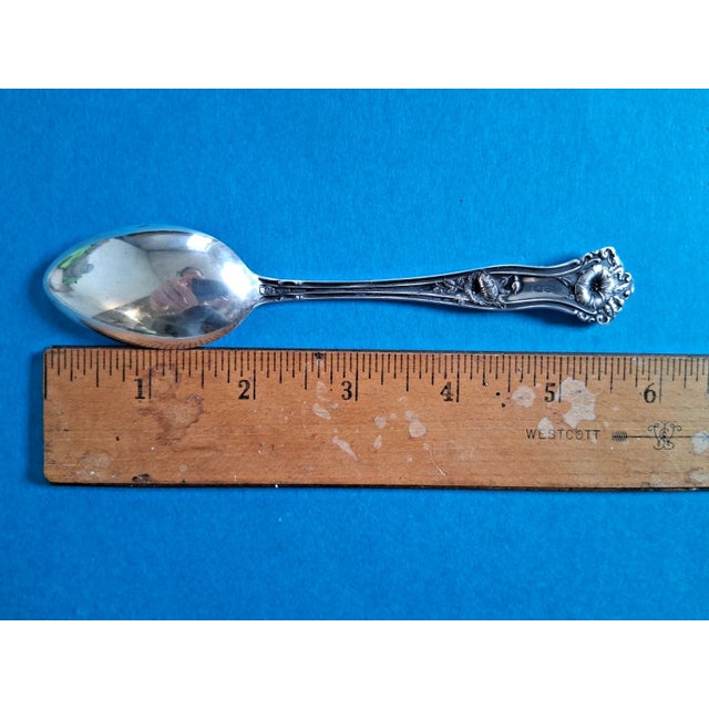 1900 - 1909 1909 Alvin Morning Glory Art Nouveau Sterling Silver Teaspoon - 'B' Monogram For Sale - Image 5 of 5