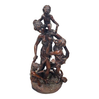 Massive Signed Bronze Sculpture Clodion Style 19th Century For Sale