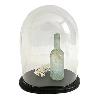 Victorian Handblown Glass Cloche and Base For Sale