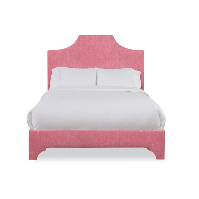Casa Cosima Kit California King Bedframe, Rose Linen For Sale - Image 4 of 4