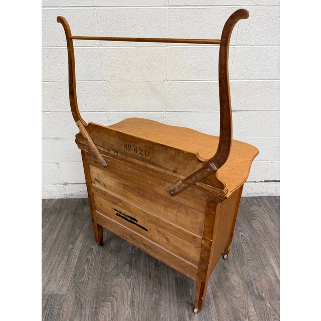 Antique Victorian or Edwardian Birdseye Maple Washstand Cabinet Commode Dry Sink For Sale - Image 12 of 12