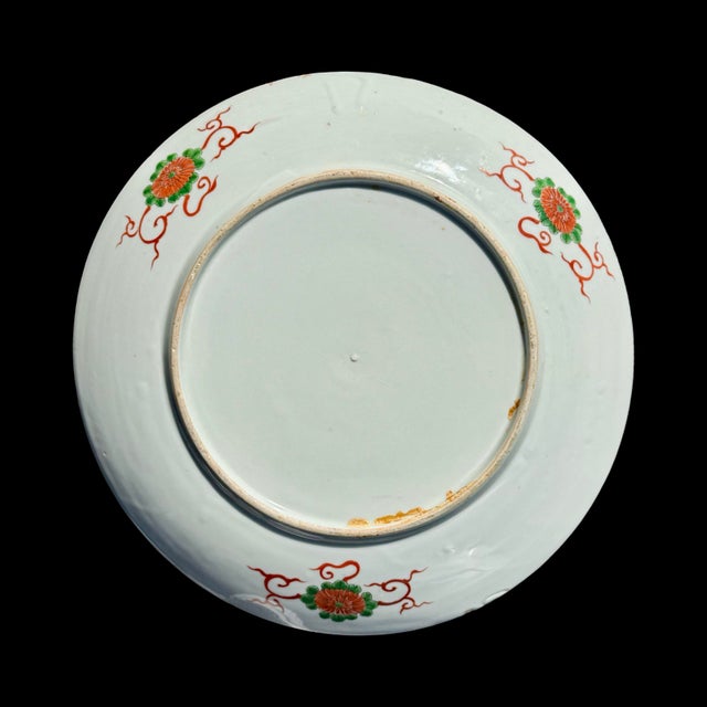 Antique Japanese Imari Porcelain Charger Plate Arita Ware Phoenix Hō-Ō Bird Meiji Period For Sale In San Diego - Image 6 of 7