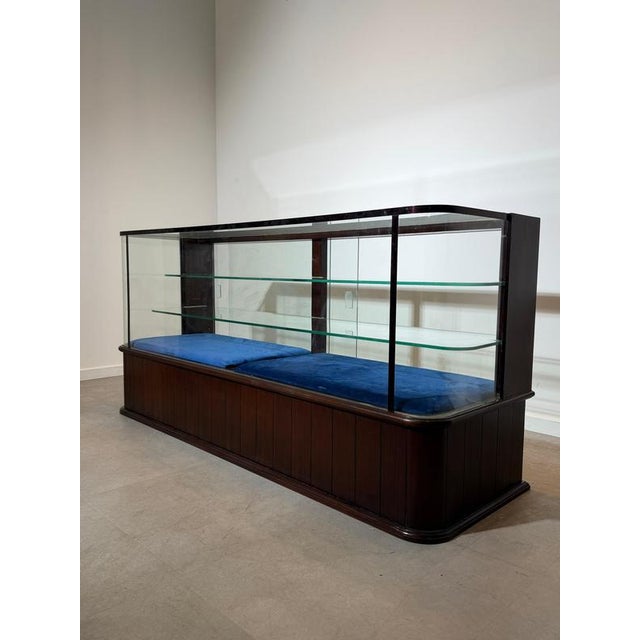 Mahogany Shop Display Cabinet with Sliding Glass Doors For Sale - Image 4 of 16