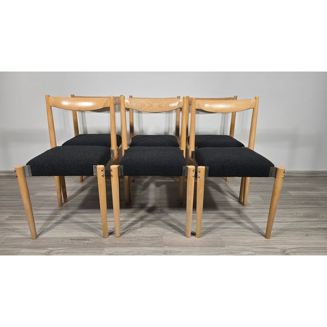 Black Chairs from Miroslav Navratil, 1960s, Set of 6 For Sale - Image 8 of 12