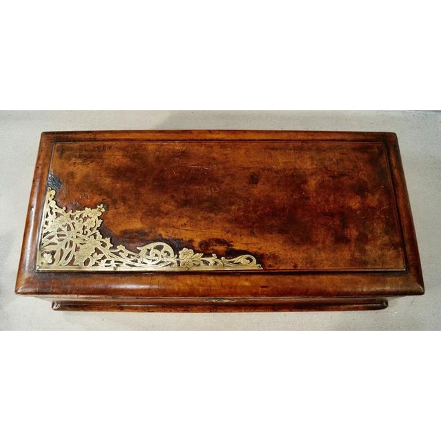 Victorian French Leather Glove Box For Sale - Image 3 of 12