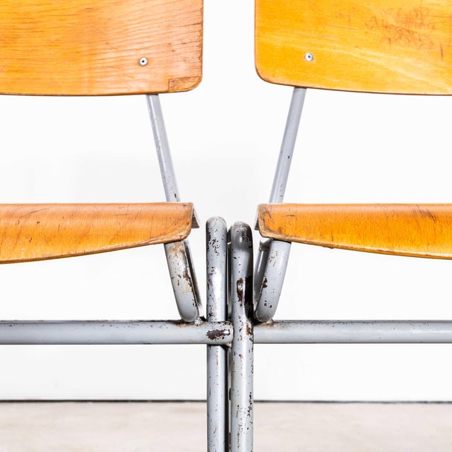 Vintage English Stacking Dining Chairs, 1950s, Set of 6 For Sale - Image 4 of 14