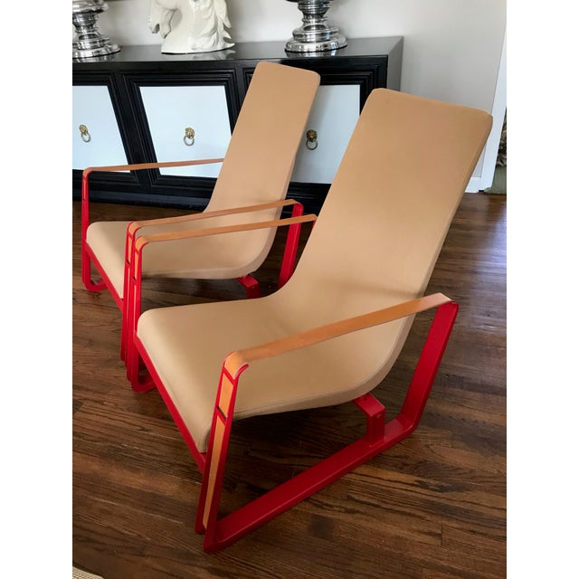 Jean Prouve for Vitra Cite Lounge Chair With Steel Frame and Leather