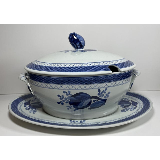 1950s Royal Copenhagen "Tranquebar Blue" Tureen & Underplate Chairish