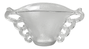 Deco Era Clear Art Glass Vase With Handles