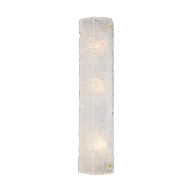 Italian Italian Mid-Century Murano Frosted Textured Glass Wall Sconces - Set of 4 For Sale - Image 3 of 9