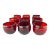 Mid Century Ruby Red Roly Poly Cocktail Glasses - 9 Pieces For Sale
