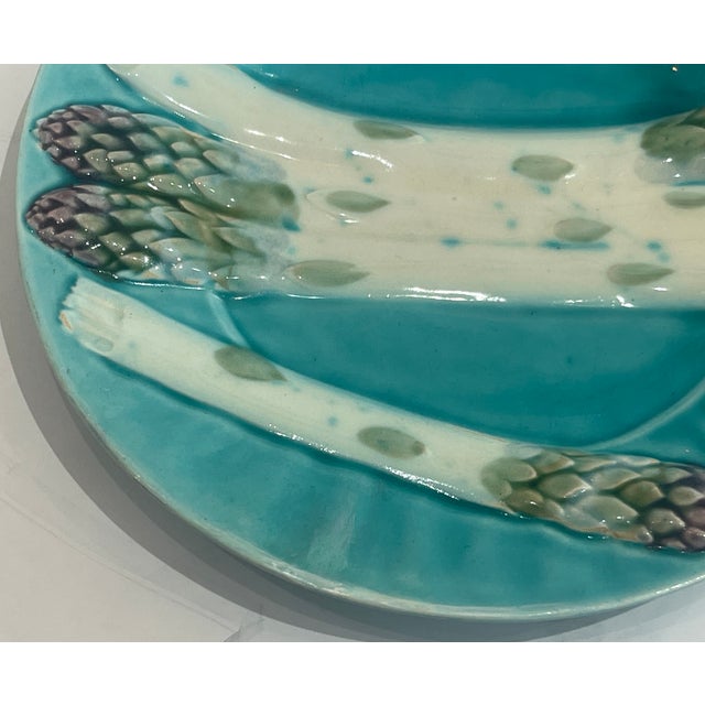 Late 19th Century French Majolica Asparagus Plate by Luneville For Sale In West Palm - Image 6 of 11