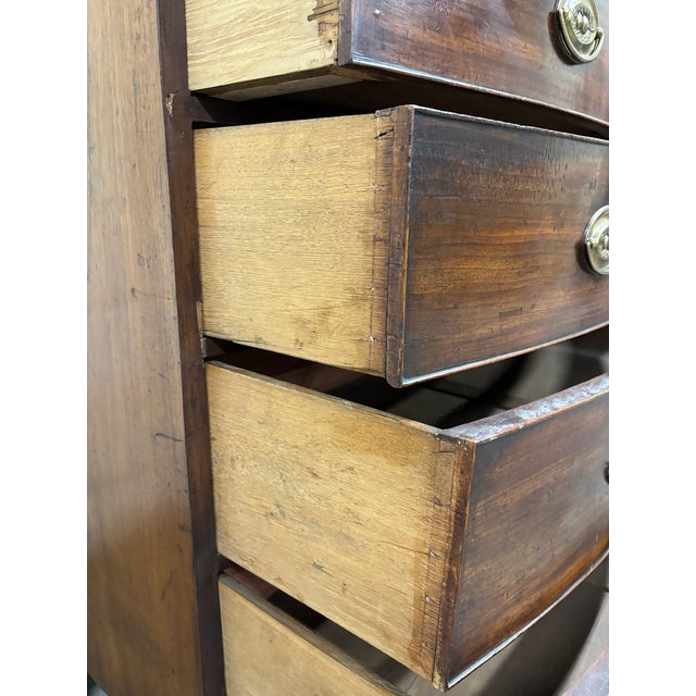 Antique Federal Hepplewhite Style Bowfront Mahogany Chest Dresser For Sale - Image 9 of 11