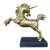 Vintage Solid and Heavy Brass Unicorn Statue on Marble Base For Sale