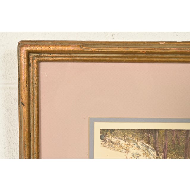 Wood J. Hohenberger Original Artist Signed "January" Lithograph in Carved Giltwood Frame For Sale - Image 7 of 13