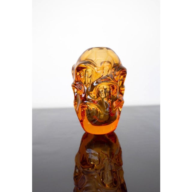 Orange Crystal Vase by Börne Augustsson for Åseda For Sale - Image 4 of 17