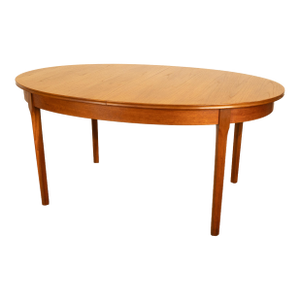 Mid Century Modern Danish Style Teak Butterfly Leaf Extending Dining Table 1960