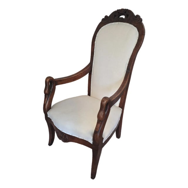 Armchair With Swan Head Arms For Sale