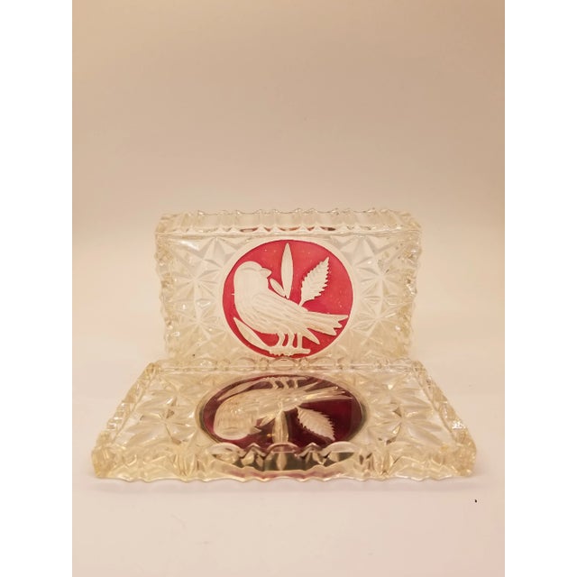 Vintage Hofbauer the Byrdes Glass Jewelry Trinket Box For Sale - Image 4 of 5