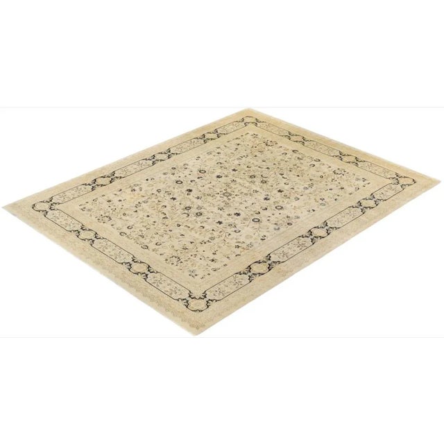 Ivory Mogul Collection Hand-Knotted Area Rug - Ivory 9' 3" x 11' 9" For Sale - Image 8 of 9