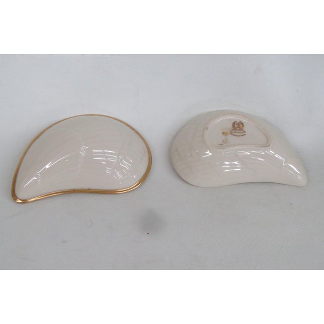 Ivory Lenox China Seashell Trinket Dish Lidded Porcelain Box With 24k Gold Trim 4917b For Sale - Image 8 of 16